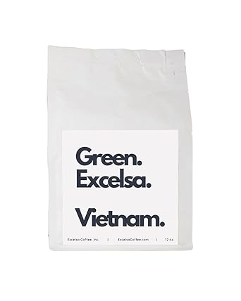 Green Coffee Beans Excelsa Vietnam, Unroasted, 1 lb Grade 1, Natural Dried, Lower Caffeine, Rare Coffee Species, Clean & Bold, Home Roasting, Pesticide-Free, Direct Trade