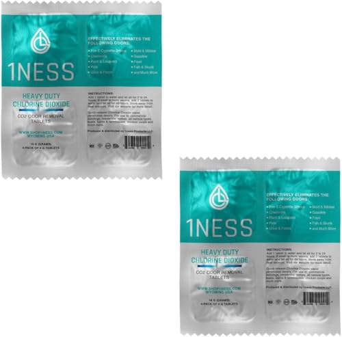 1ness Premium Heavy Duty Chlorine Dioxide Odor Neutralizing Tablets – 32g (Pack of 8) – Deep Penetrating CLO2 Odor Removal for Home & Commercial Use