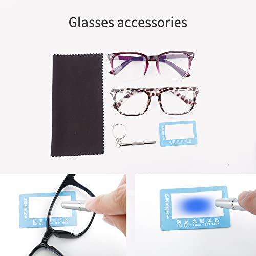 Image of 2 Pack Blue Light Glasses for Women and Men - Computer Glasses