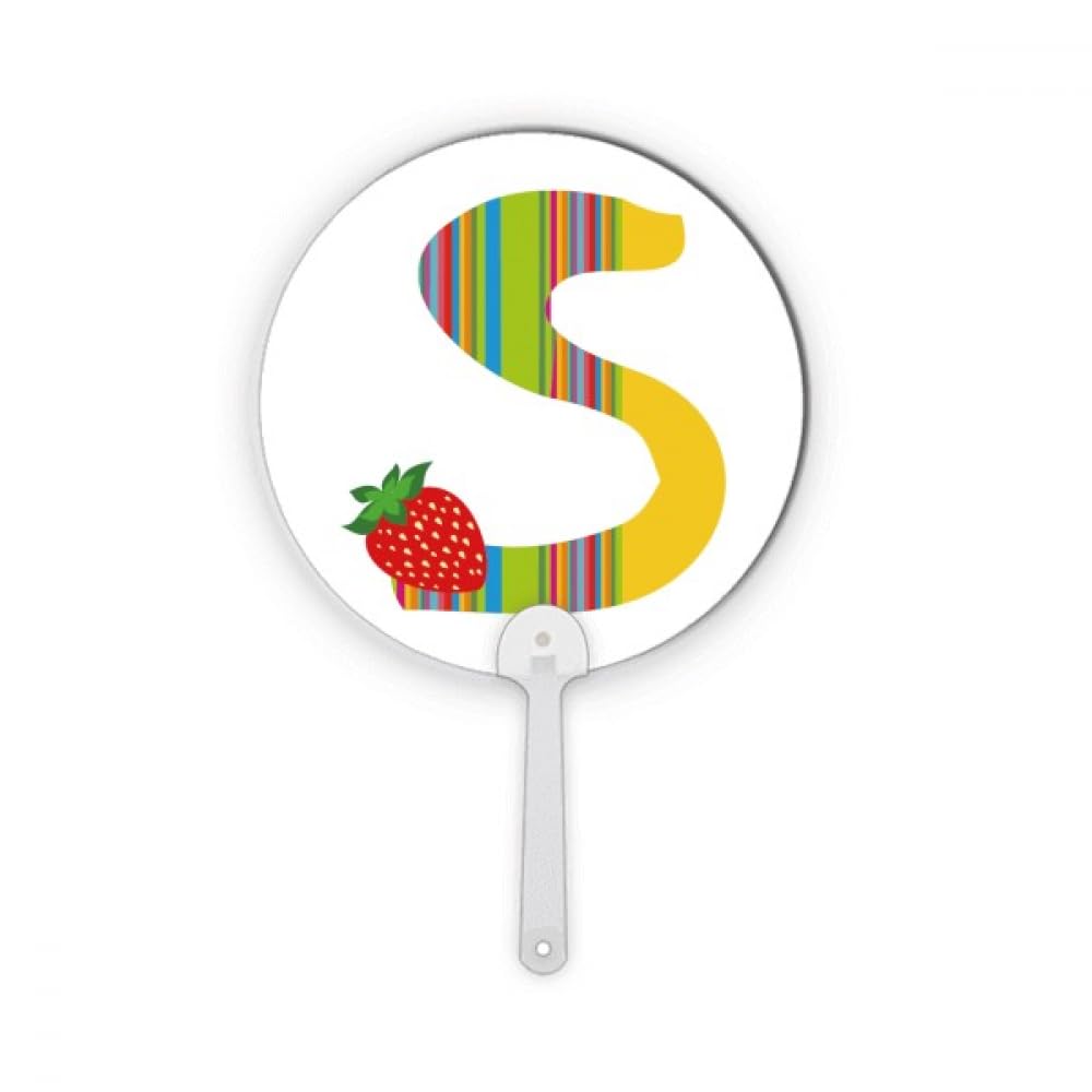 Éventail rond en plastique contre la chaleur motif fraises en S
