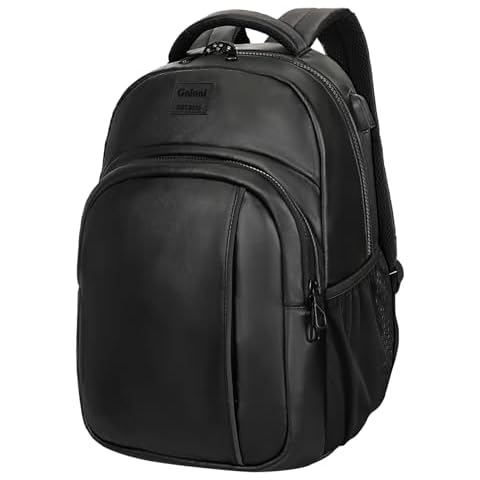 Goloni 15.6 Travel Laptop Backpack with USB Charging Port, Men Man Women Back Pack,Work,Casual College,High Schol Book Bag for Teens Lightweight Waterproof Casual Notebook Bag,Black Cover