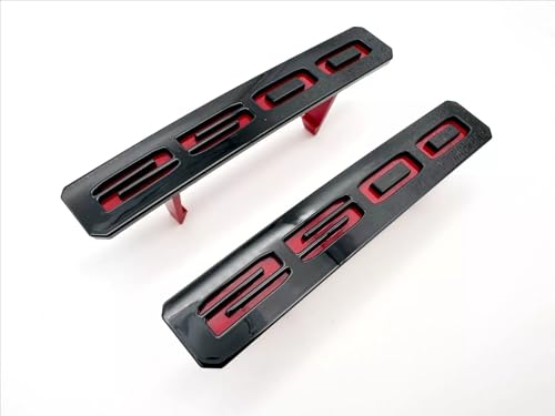Image of 2Pc Front Bumper Fascia Side 2500 Emblems 3D Nameplates Badge Replacement for 2024+ Sierra 2500HD 86578370 86578372 (Black Red)