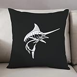 LEZUAHSH Fundas de Cojín Decorativo para Sala de Estar Sofás 30x30cm,Diseño de Icono de marlín Vectorial,Decoración Almohada Funda de Almohada