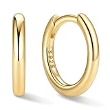 [ChicSilver] フープピアス レディース ゴールド リングピアス メンズ 18金 大きい 内径20mm 19g シンプル アクセサリー