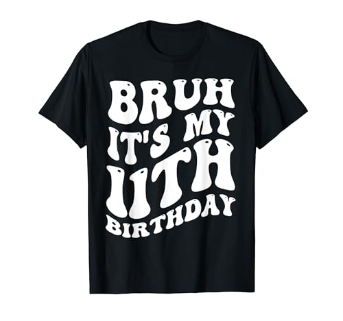 Cool Groovy Retro Bruh, es mi octavo cumpleaños, niños de 11 años Camiseta