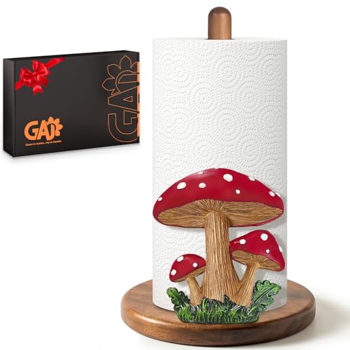 Mushroom Paper Towel Holder - Mushroom Decor for Kitchen Cottage