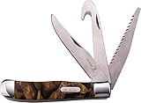 Elk Ridge ER-089 Serie, 3x FUNKTIONEN Taschenmesser CAMO Griff, 8,26 cm Outdoormesser ROSTFREI Klinge für Angeln/ Camping, leichtes 118gr Klappmesser