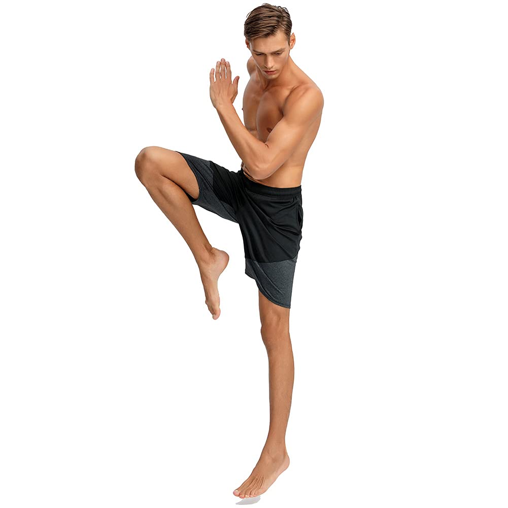 BUYJYA, Pantaloncini sportivi da uomo, confezione da 5 o 3 pezzi, per allenamenti, pallacanestro, calcio, badminton, corsa, palestra