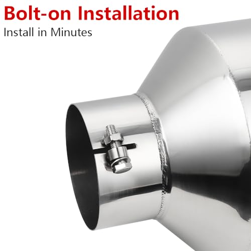 A-KARCK Exhaust Tip 4\" Inlet to 10\" Outlet, 15\" Overall Length Polishing Bolt On Exhaust Tailpipe Tip Protect Tailpipe