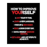 How to Improve- Motivational Wall Art, This Inspirational Print Is A Positive Decor for Home, Office, Classroom, Teen, Success Decor, Great Gift for Teachers, Graduates & Motivation, Unframed- 8x10