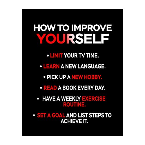 How to Improve- Motivational Wall Art, This Inspirational Print Is A Positive Decor for Home, Office, Classroom, Teen, Success Decor, Great Gift for Teachers, Graduates & Motivation, Unframed- 8x10