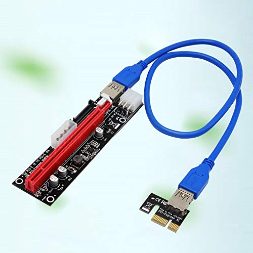 Almencla PCI-E Riser, 1 X para 16 X Placa Adaptador de Mineração de Extensão de Gráficos (4 pinos, 6