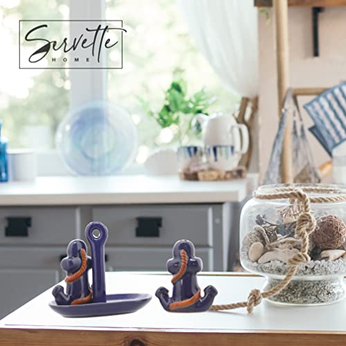 Ceramic Salt & Pepper Shakers Collectors Kitchen Décor with Tray - Anchor - Image 3