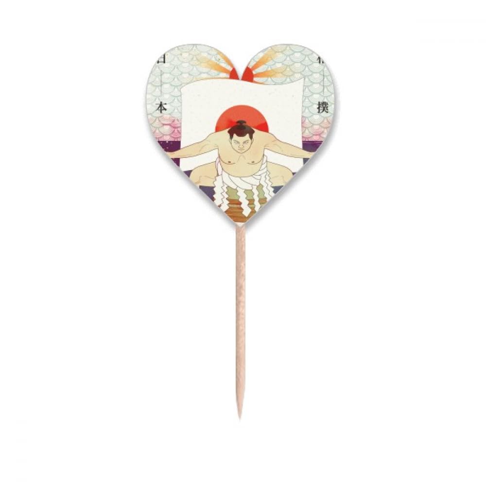Mount Japanese Ukiyo-e Sumo Toothpick Flags Heart Lable Cupcake Picks