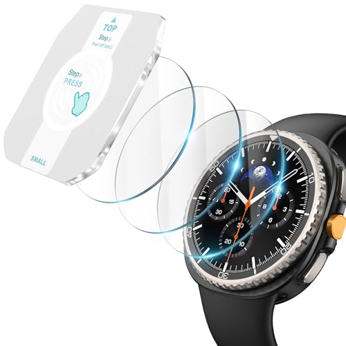 Misxi 3 Stück Gehärtetem Glas Displayschutz Kompatibel mit Samsung Galaxy Watch 8 Classic 46mm mit Auto-Ausrichtungswerk...