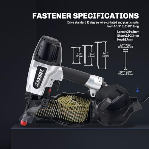 Yon.Sou. Cxxdy Siding Nail Gun 15 Degree 1-1/4 Inch To 2-1/2 Inch Pneumatic Coil Siding Nailer For Siding thumb #1