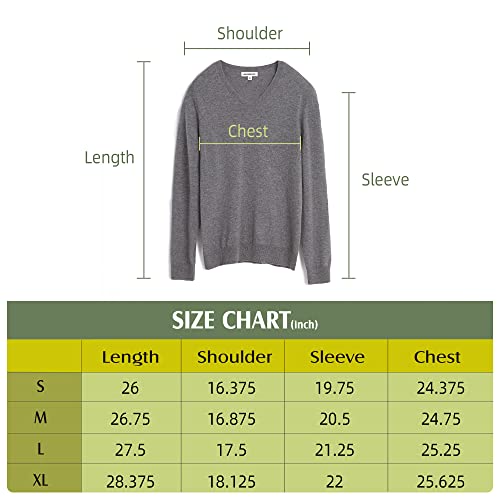 Greenmount Mens Cashmere Pullover Sweaters Casual V Neck Long Sleeve Pullover Keep 37.5 Warm Sweater For Men Grey #TOP5