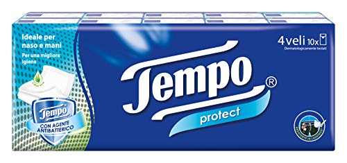 Tempo Fazzoletti Antibacteriële bescherming, 4 lagen, 10 verpakkingen