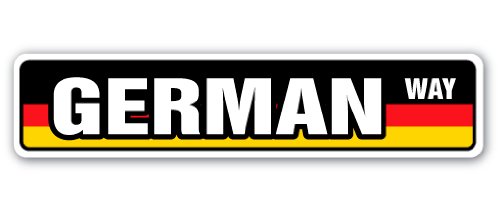 German Flag Street Sign Germany National Nation Pride Country | Indoor/Outdoor |  18" Wide Plastic Sign #TOP18