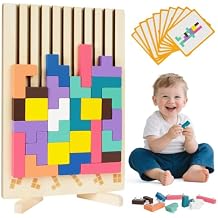 Ainiv Wooden Stacking Puzzle Toy, 3D Russian Block Puzzle, Wood Stacking Stress Toys, Montessori Educational Gift for Boys and Girls, Kids Wooden Puzzles for for Toddlers 3-6 Years