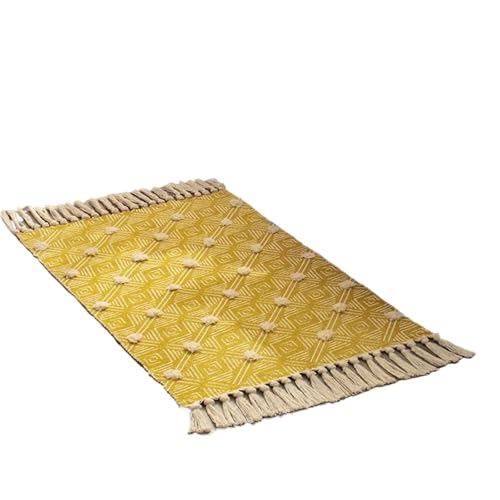 Alfombra con borlas RTTYIKU tejida a mano para aislar el suelo frío y renovar salones antiguos 4