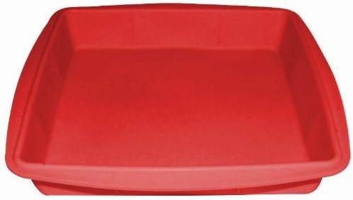 Red Silicone Tray Baking Chocolate Cake Soap Molds Square Flex Pan Maker 8"