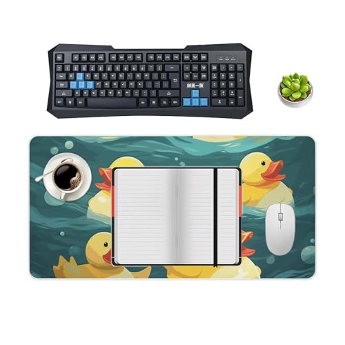 Desk Pad Protector 24x12 Inch Extended Rubber Ducks Mouse Mat miniatura 4