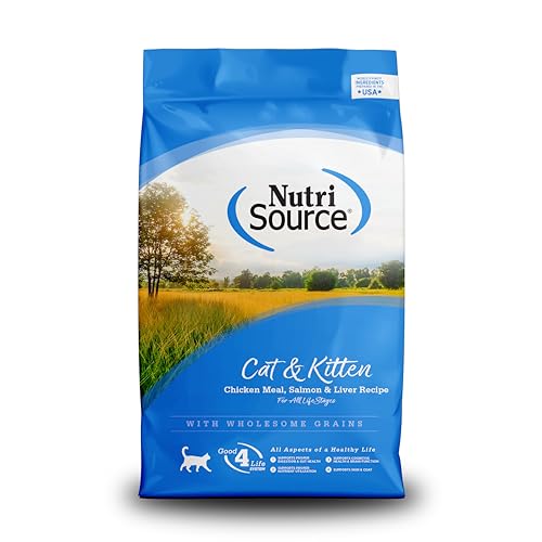 NutriSource Cat & Kitten Food, Made with Chicken Meal, Salmon and Liver, 12LB