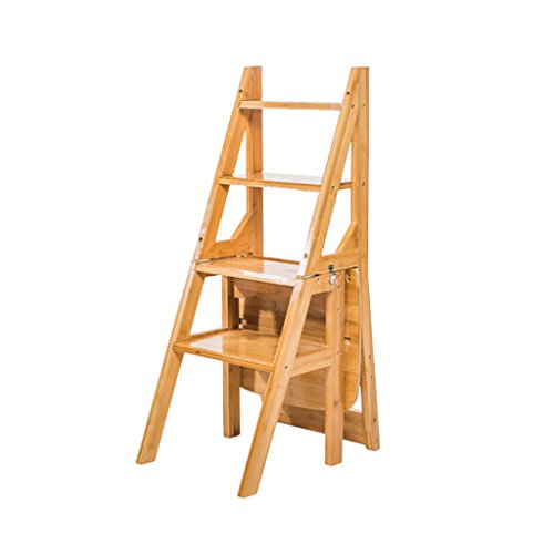 Silla de escalera de madera LUNEZY plegable de 4 capas para uso interior 2