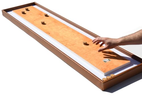 Masters Table Shuffleboard in Faggio con Bordo Cognac