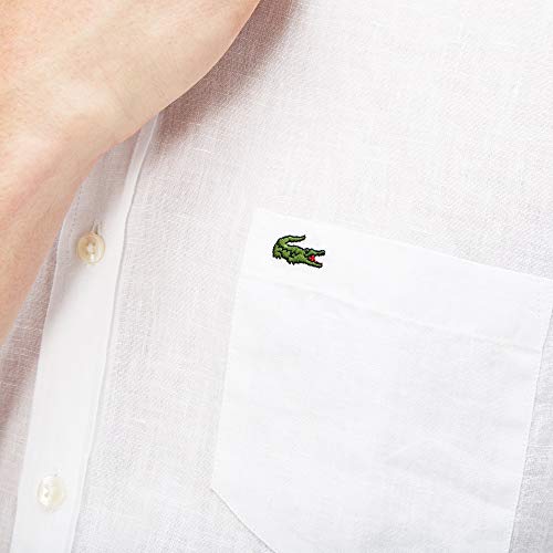 Camisa masculina Regular Fit em linho, Branco, 40