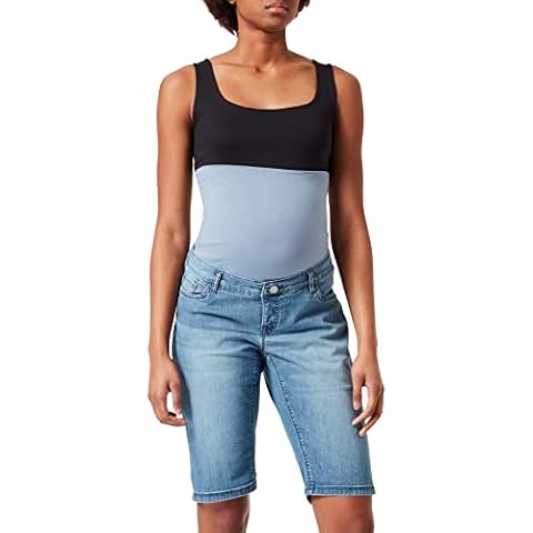 Noppies Maternity Women's Jeans Shorts Over The Belly Latta Aged Blue Denim Blue-P304, 31 Cover
