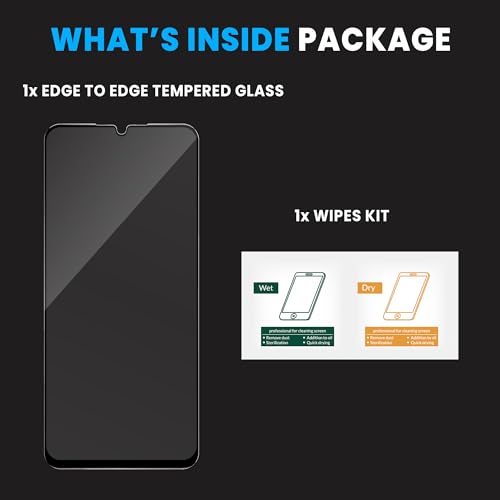 Image of ArmourPro Military Grade Gorilla Tempered Glass Screen Protector For Redmi 13C 5G, 13C, Poco M6 and C65 (6.74 Inch) With Edge-to-Edge Protector Coverage and Easy Installation Kit |Black