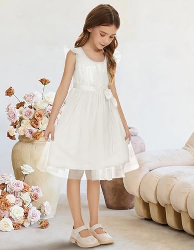 UOTORI Girls Dresses Sequin Birthday Party Dress Ruffle Sparkle Bridesmaid Ball Gown Wedding Tulle 4-12 Years3