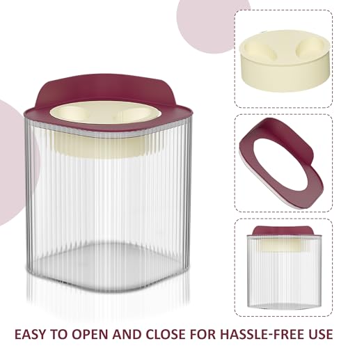 Image of Kuber Industries BPA Free 800 ML Plastic Airtight Jar Containers for Kitchen Storage Set of 3 | Cereals, Pulses, Dry Fruits and Snacks Box Container | Kitchen Accessories Items for Home | Brown