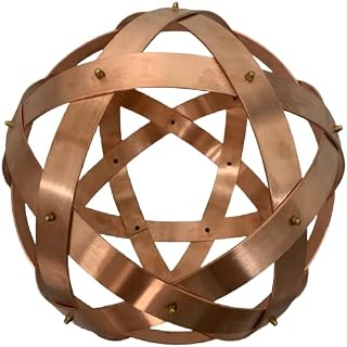 Genesa Pentasfera Copper 32cm in diameter, 30mm wide and 2mm thick bands, fixed with brass blind nuts.