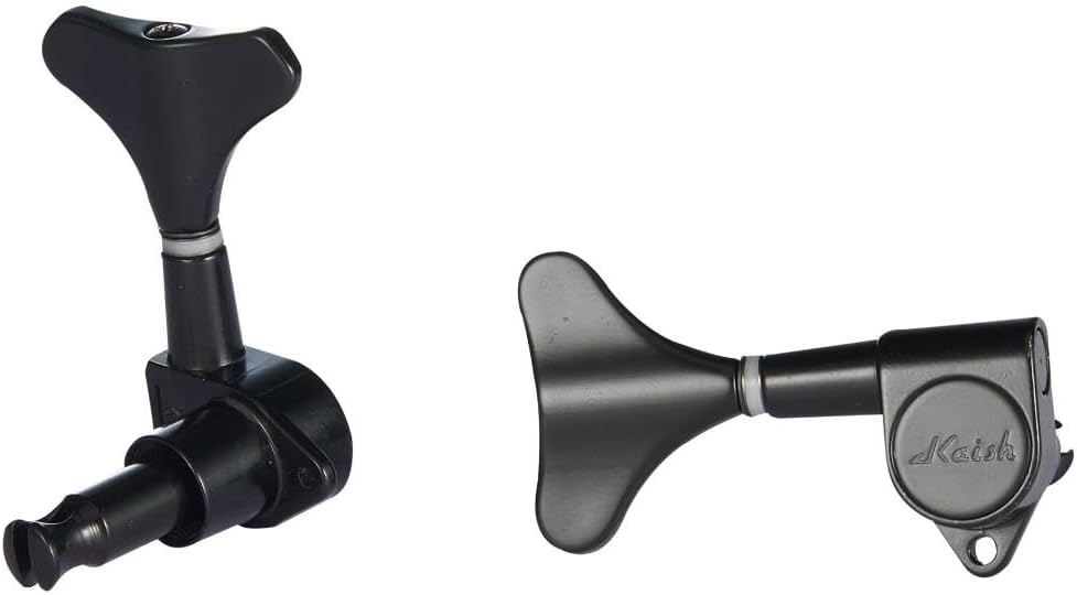 KAISH 6 String 3R3L 18:1 Sealed Bass Tuners Bass Guitar Tuning Keys Tuning Machine Heads for Ibanez/Yamaha Style Acoustic/Electric Bass Black