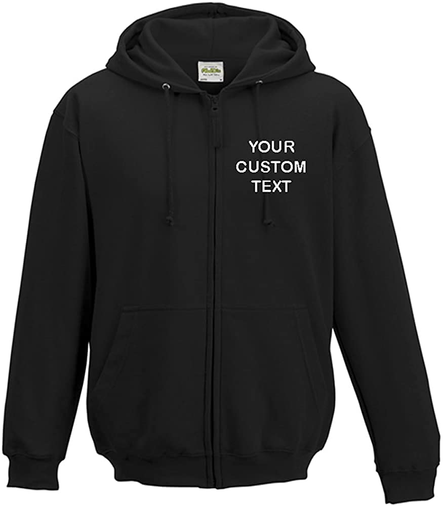 Star And Stripescustom Text Printed On Personalised Zip Up Hoodie
