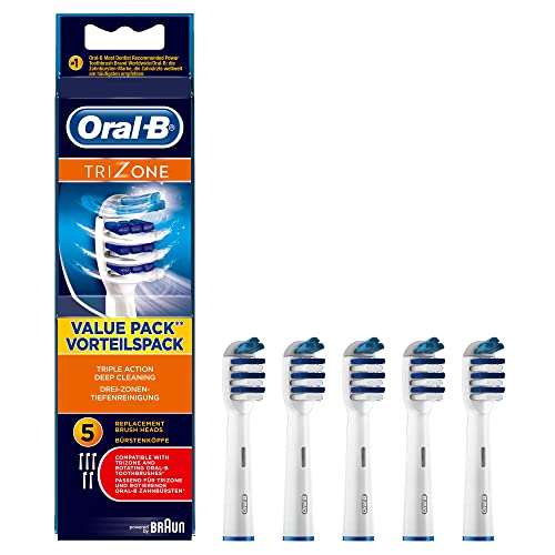 Oral-B TriZone Recambios Cepillo de Dientes Eléctrico, Pack de 5 Cabezales, Limpieza Profunda -...