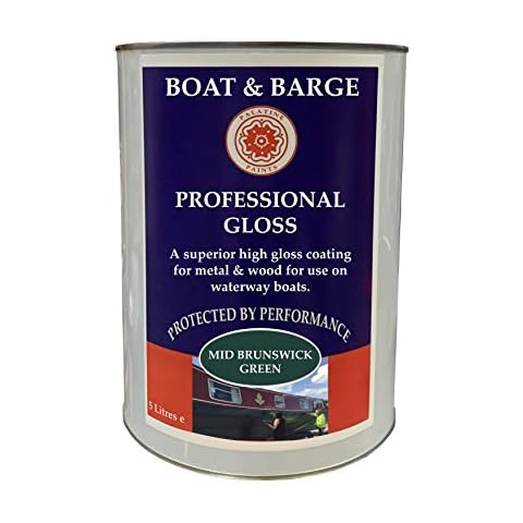 Boat & Barge Paint | High Gloss Finish | Undercoat & Primer & Topcoat For Wood & Metal | For use on Canal Boats, Barges, Narrowboats (Mid Brunswick Green BS226, 1 Lt) Cover