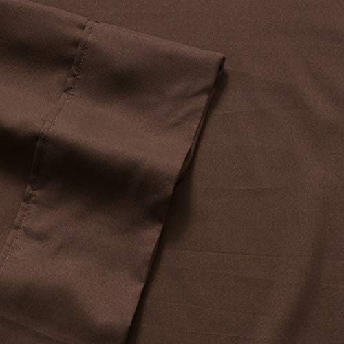 Sweet Home Collection 5 Piece Comforter Set Bag Solid Color All Season Soft Down Alternative Blanket & Luxurious Microfiber Bed Sheets, Brown, Twin XL