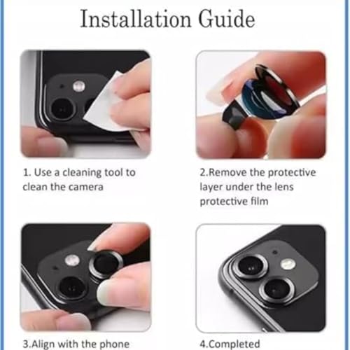 Image of Compatible With OPPO Reno13 5G Camera Lens Protector Ring Back Camera Glass Guard for OPPO Reno13 5G Camera Protector Black (Reno 13) - Pack of 1