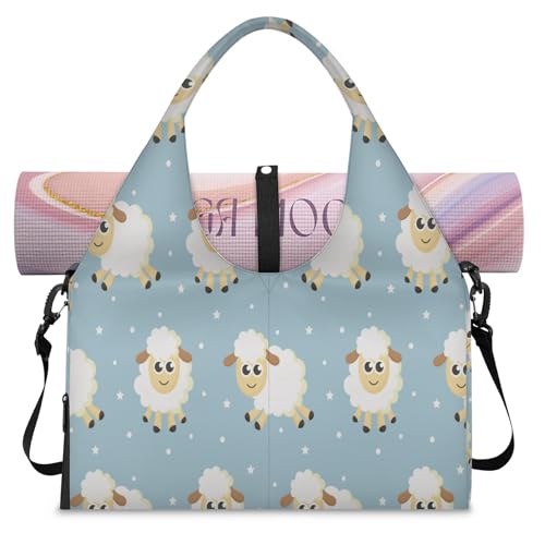 Bolsa de viaje tamaño L con diseño divertido de ovejas para el gimnasio