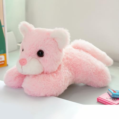 Image of Mirada Floppy Cat Soft Toy - Peach Plush Stuffed Animal for Kids & Girls - Adorable Gift - 21cm