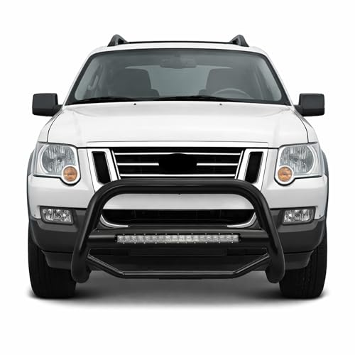 Image of Black Horse MAX Beacon Bull Bar No Skid Plate Black Compatible with 2006-2010 Ford Explorer|2007-2010 Ford Explorer Sport Trac-MAB-FOEXB