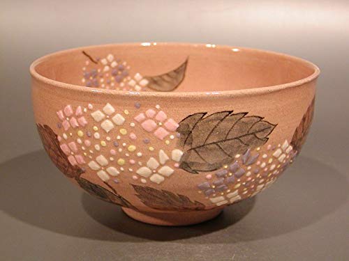 Amazon | 茶道具 抹茶茶碗 紫陽花（あじさい）絵、京焼 大石督幸作