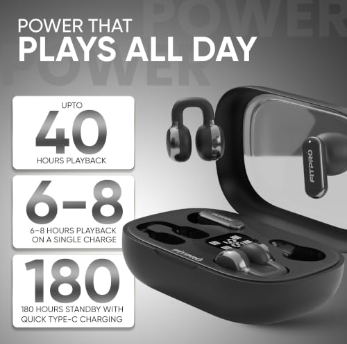 FitPro Q10 TWS Wireless Earbuds, Black - Image 5