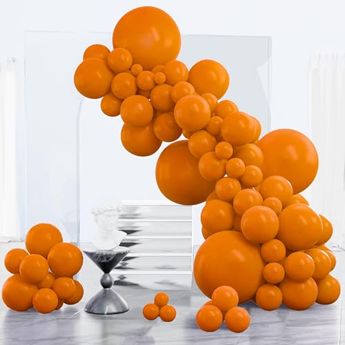 PartyWoo Burnt Orange Balloons 152pcs Different Sizes of 18 12 10 5 Inch Terracotta Rust Fall Color Autumn Boho Balloon Arch Kit Garland for Thanksgiving Halloween Fall Party Decorations Orange-F53