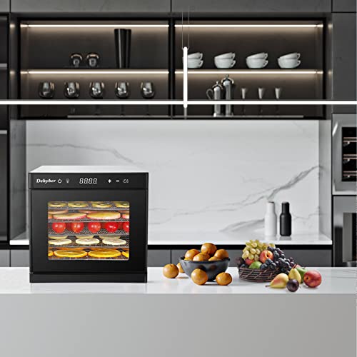 Dehyber 6 Trays Dehydrators For Food And Jerky(67Recipes),Stainless Steel Dryer Machine With Adjustable 24H Timer And 95ºf-167ºf Temperature Control,Food Dehydrator For Meat Beef Herb Fruit Vegetable Nut Dog Treats #TOP7