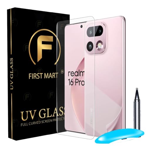 Image of FIRST MART Front Tempered Glass and Back Nano Membrane for Realme 16 Pro Plus with Installation Kit | Edge-to-Edge, Scratch Resistant, Case-Friendly | Black